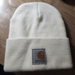 Carhartt A18 Acrylic Watch Hat Beanie Off-White OSFA Knit Cuffed Logo Workwear